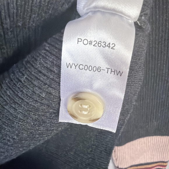 Faherty Sweater Womens Medium Stripe Mikki Henley Organic Cotton Cashmere Retro - Picture 9 of 9